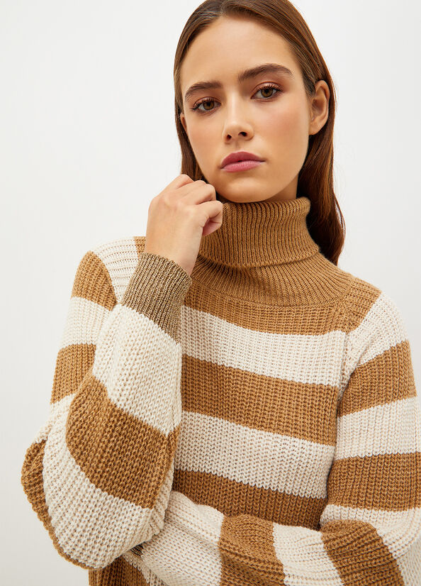 Liu Jo Gestreept Knit Jurken Dames Bruin Room | BJP-916387