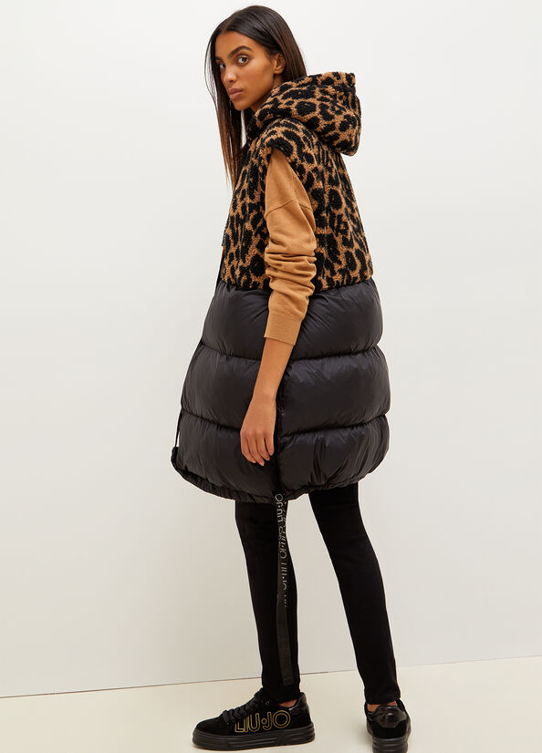 Liu Jo Gewatteerd Gilet With Animal Print Jassen Dames Bruin | MXN-216834