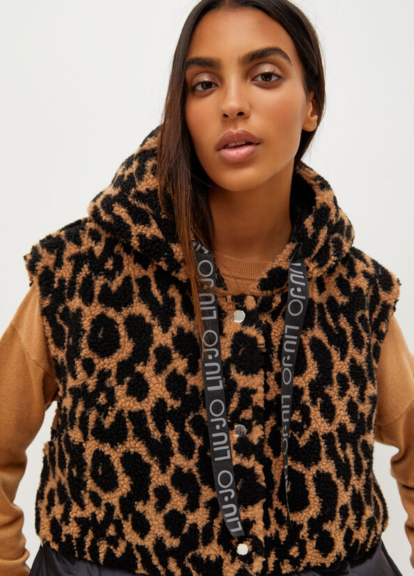 Liu Jo Gewatteerd Gilet With Animal Print Jassen Dames Bruin | MXN-216834