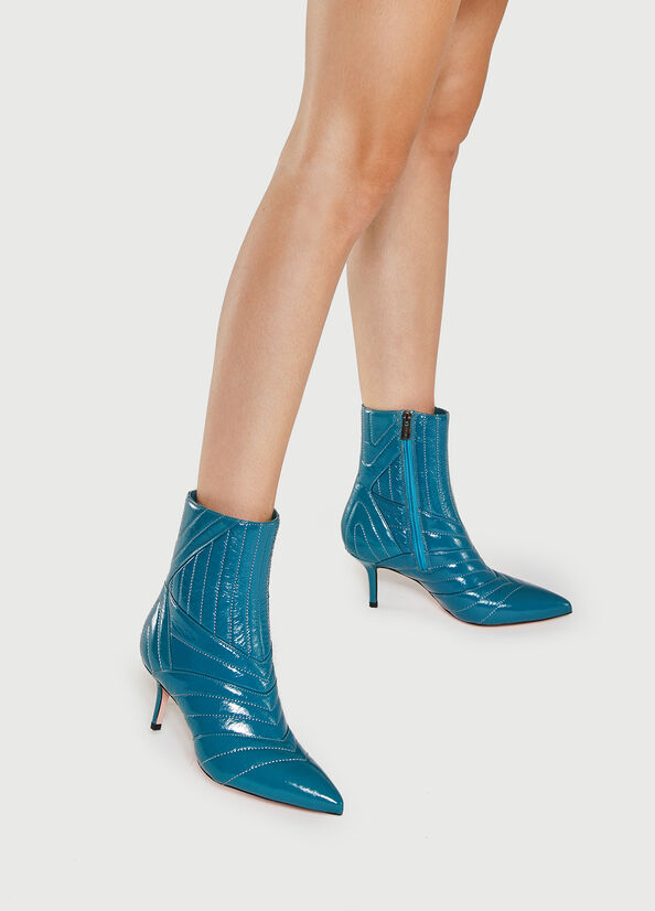 Liu Jo Gewatteerd With Heel Enkellaars Dames Turquoise | CKH-217839