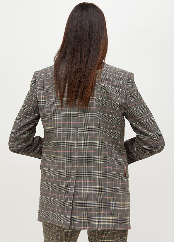 Liu Jo Glen Plaid Blazer Jassen Dames Grijs | WRK-163059