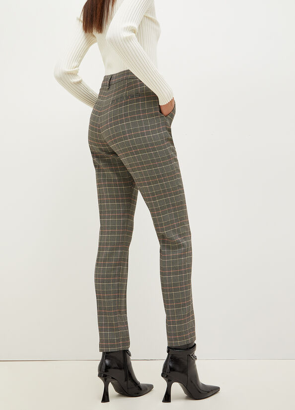 Liu Jo Glen Plaid Cigarette Broek Dames Grijs | VIL-512064