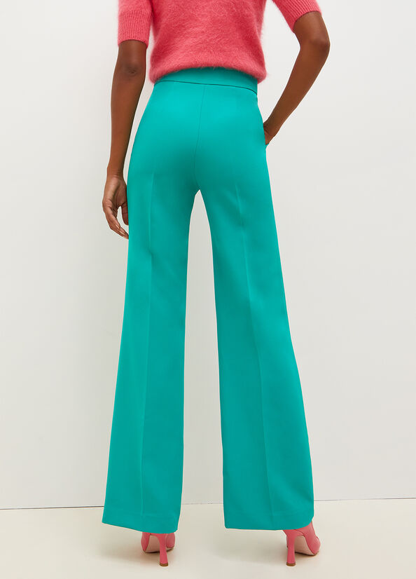 Liu Jo High-Rise With Buttons Broek Dames Turquoise Groen | VAM-216905