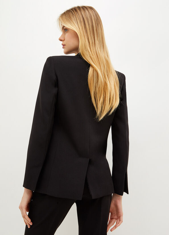 Liu Jo High-Tech Stretch Fabric Blazer Jassen Dames Zwart | TNG-817409