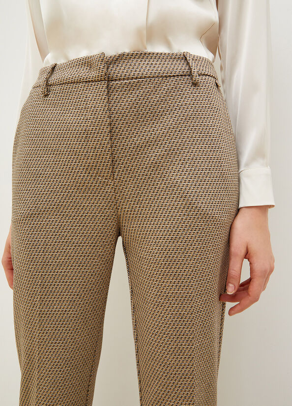 Liu Jo Jacquard Cigarette Broek Dames Bruin Zwart | HTC-852306