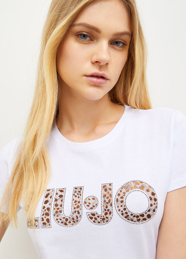 Liu Jo Katoenen With Logo T-shirts Dames Wit | YBX-514890