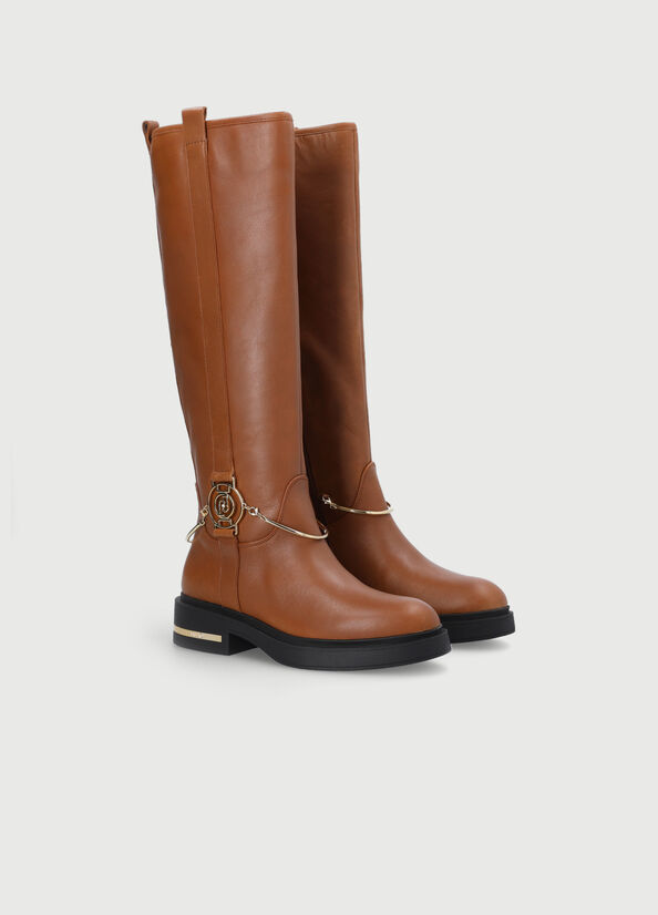 Liu Jo Knee-High Leren Enkellaars Dames Bruin | LTJ-237958