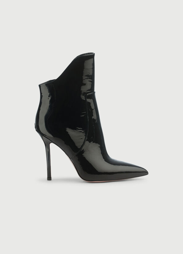 Liu Jo Lak Leren With Stiletto Heel Enkellaars Dames Zwart | QCD-192560