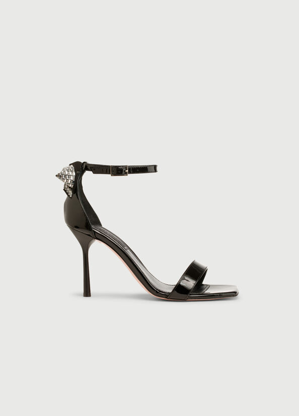 Liu Jo Lak Leren With Stiletto Heel Sandalen Dames Zwart | ZFW-468031