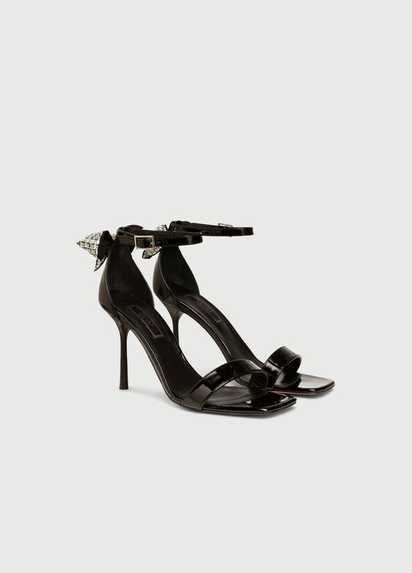 Liu Jo Lak Leren With Stiletto Heel Sandalen Dames Zwart | ZFW-468031