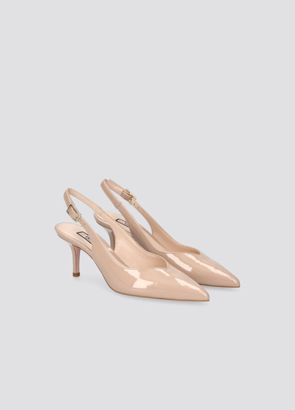 Liu Jo Lak Slingback Hoge Hakken Dames Beige | PAW-764109