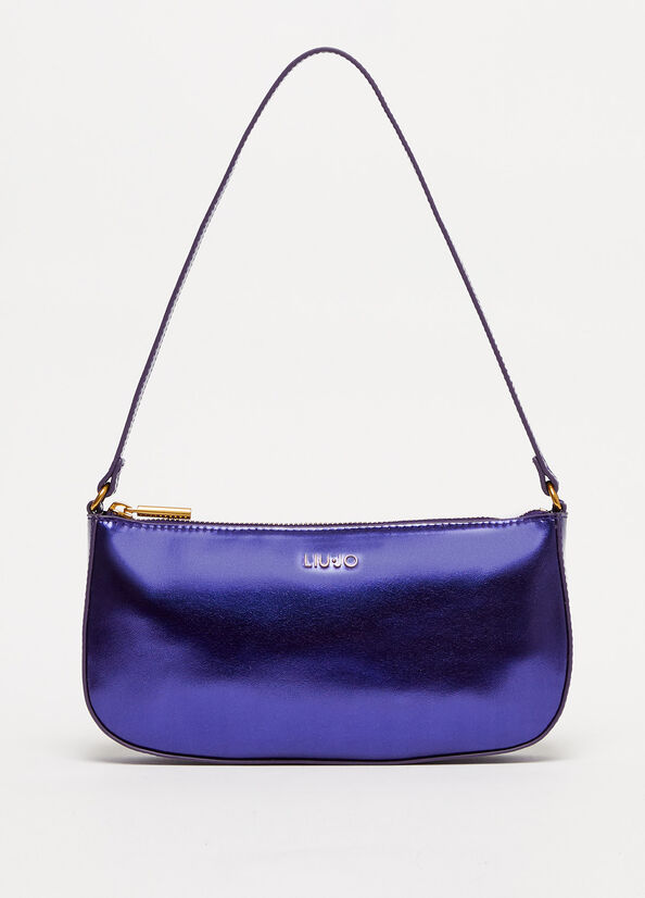 Liu Jo Laminate With Logo Clutch Tas Dames Paars | DXZ-139286