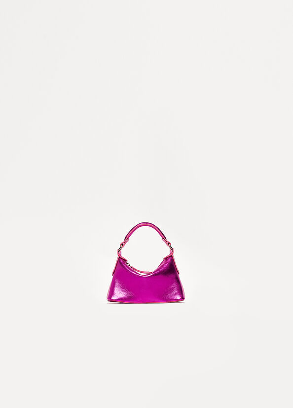 Liu Jo Laminated Leren Micro Hobo Crossbodytassen Dames Fuchsie | PEI-645809