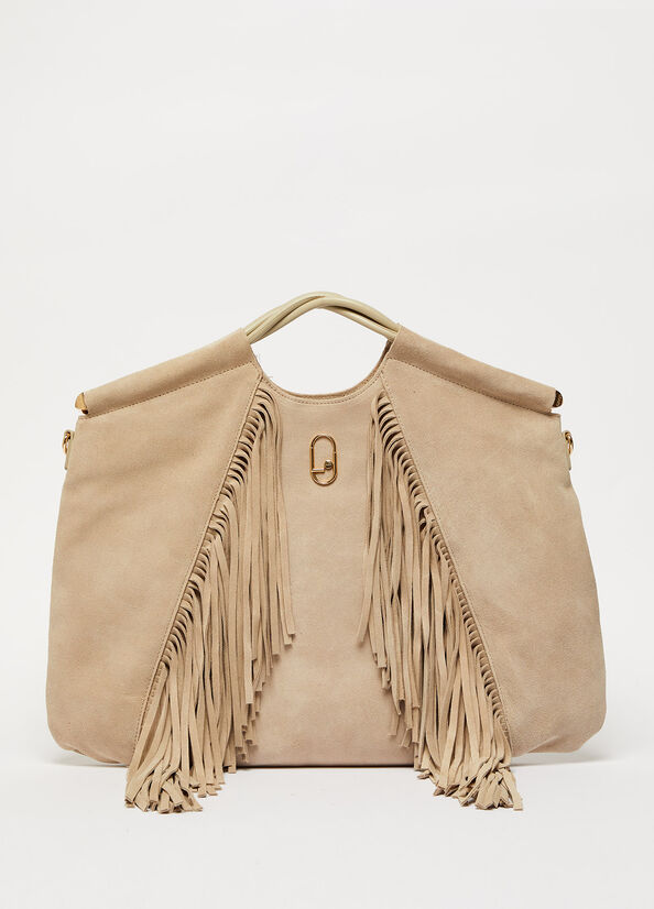 Liu Jo LeatherWith Fringes Handtas Dames Grijs | RMD-976032