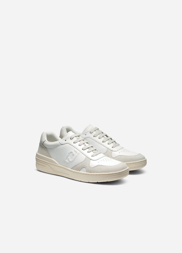 Liu Jo Leren And Suede Sneakers Heren Beige | ZNY-509217