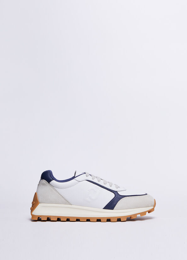 Liu Jo Leren And Suede Sneakers Heren Blauw | RBS-425781