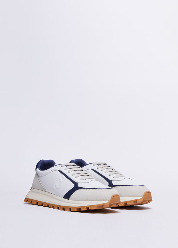 Liu Jo Leren And Suede Sneakers Heren Blauw | RBS-425781