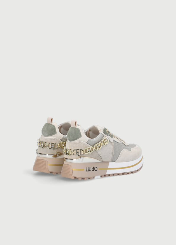 Liu Jo Leren Platform Sneakers Dames Beige | PUF-734082