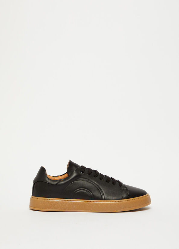 Liu Jo Leren Sneakers Heren Zwart Bruin | URZ-652947