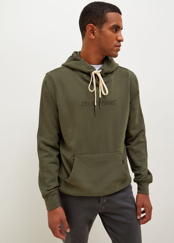 Liu Jo Logo Hoodie Truien Heren Groen | WHT-417630