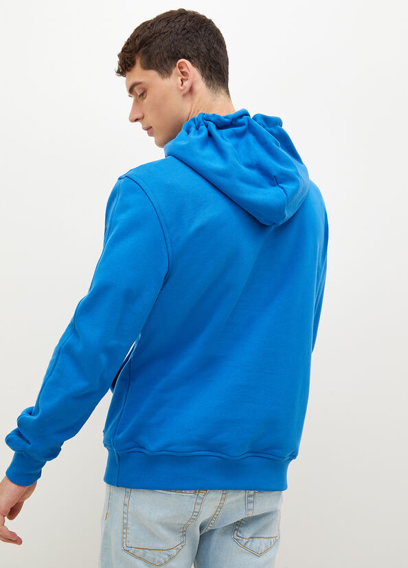 Liu Jo Logo Hoodie Truien Heren Koningsblauw Blauw | QOB-679043