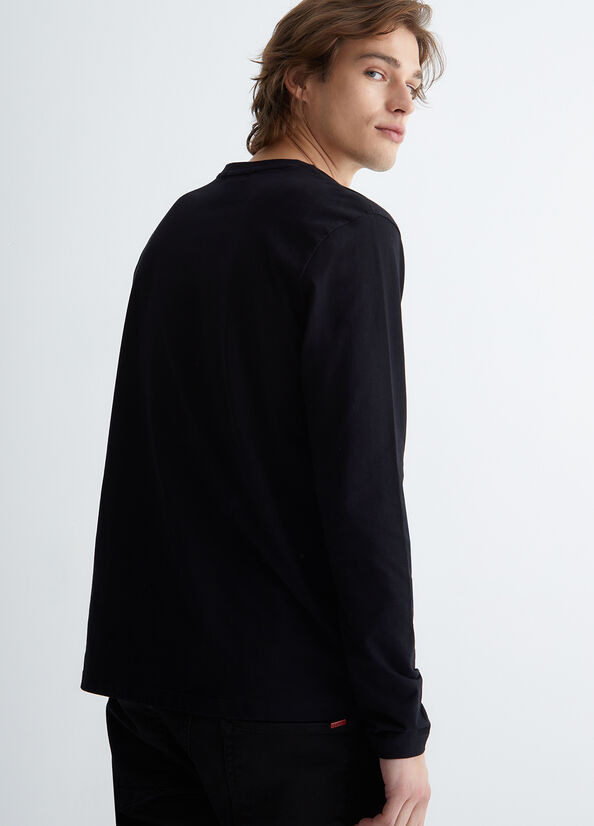 Liu Jo Long Sleeve T-shirts Heren Zwart | BHZ-437891