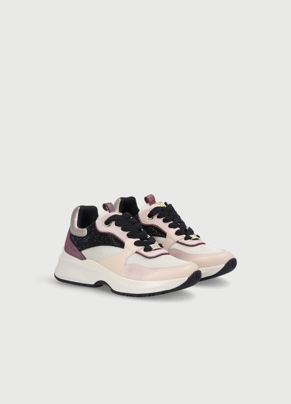 Liu Jo Mesh And Gemstone Sneakers Dames Roze | UVJ-912356