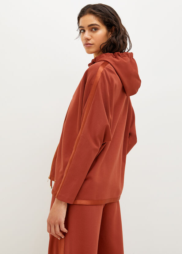 Liu Jo Met Capuchon With Zip Sweatshirts Dames Rood | KAF-625318