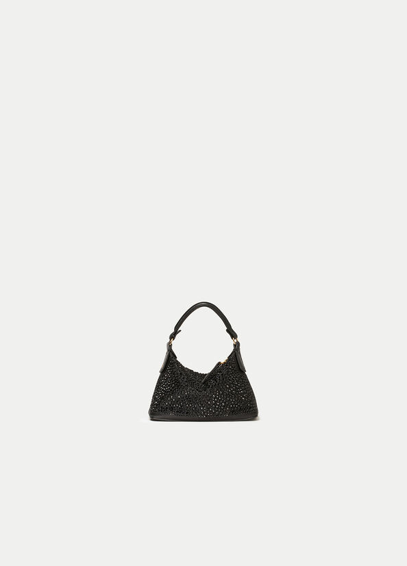 Liu Jo Micro Hobo With Gemstones Crossbodytassen Dames Zwart | LEO-031985