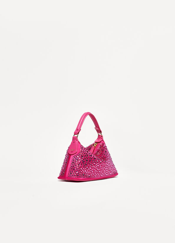 Liu Jo Mini Hobo With Gemstones Crossbodytassen Dames Fuchsie | KZE-275193