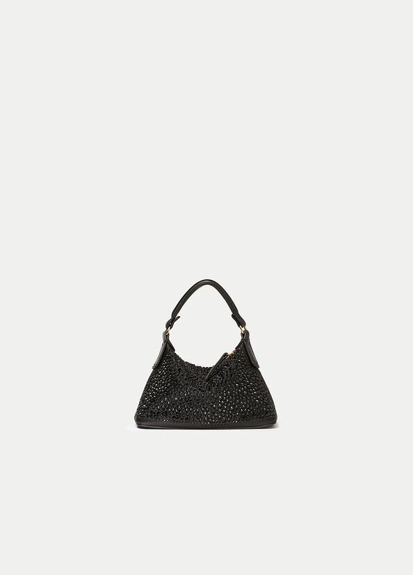 Liu Jo Mini Hobo With Gemstones Crossbodytassen Dames Zwart | VPC-451693