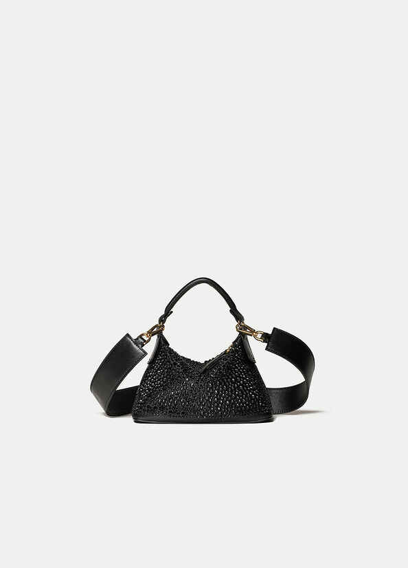 Liu Jo Mini Hobo With Gemstones Crossbodytassen Dames Zwart | VPC-451693