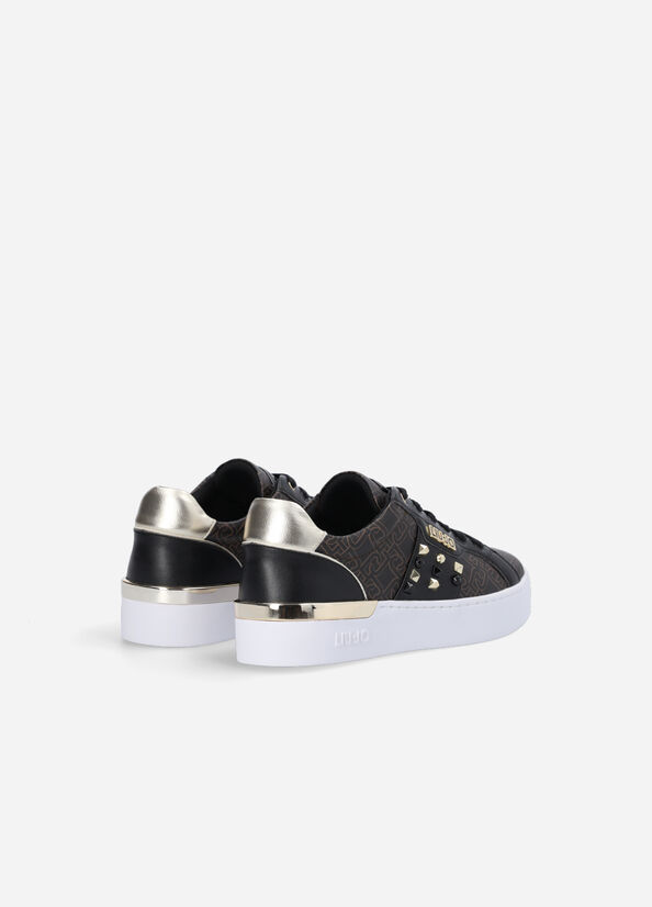 Liu Jo Monogram With Studs Sneakers Dames Bruin | LPE-453679