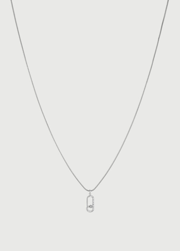 Liu Jo Necklace With Logo Charm Sieraden Dames Zilver | JDT-821756