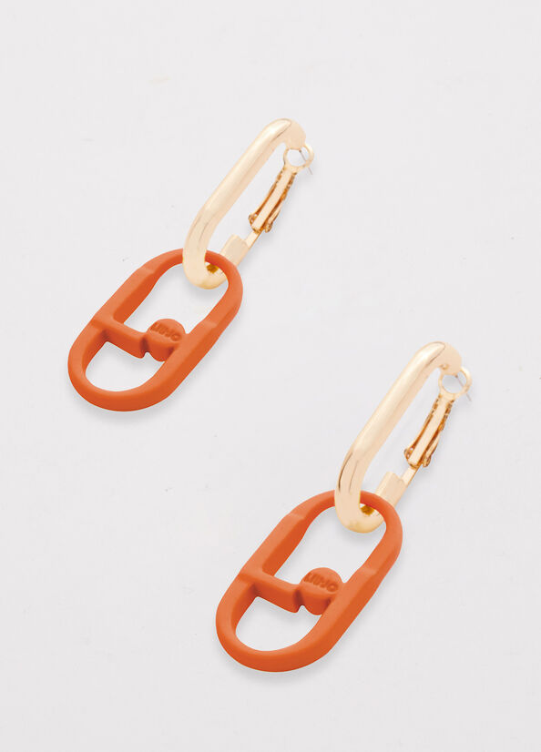 Liu Jo Pendant Earrings With Monogram Sieraden Dames Oranje | CSI-978624