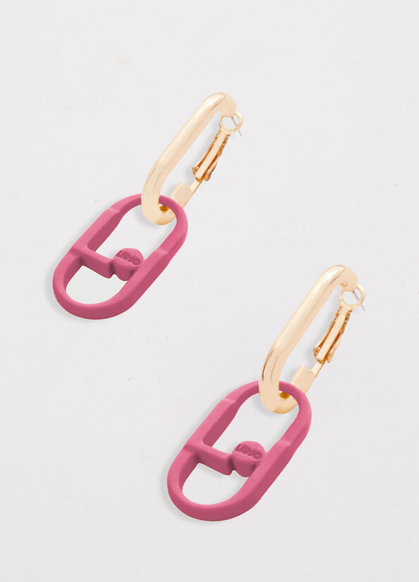 Liu Jo Pendant Earrings With Monogram Sieraden Dames Roze | LGK-350487