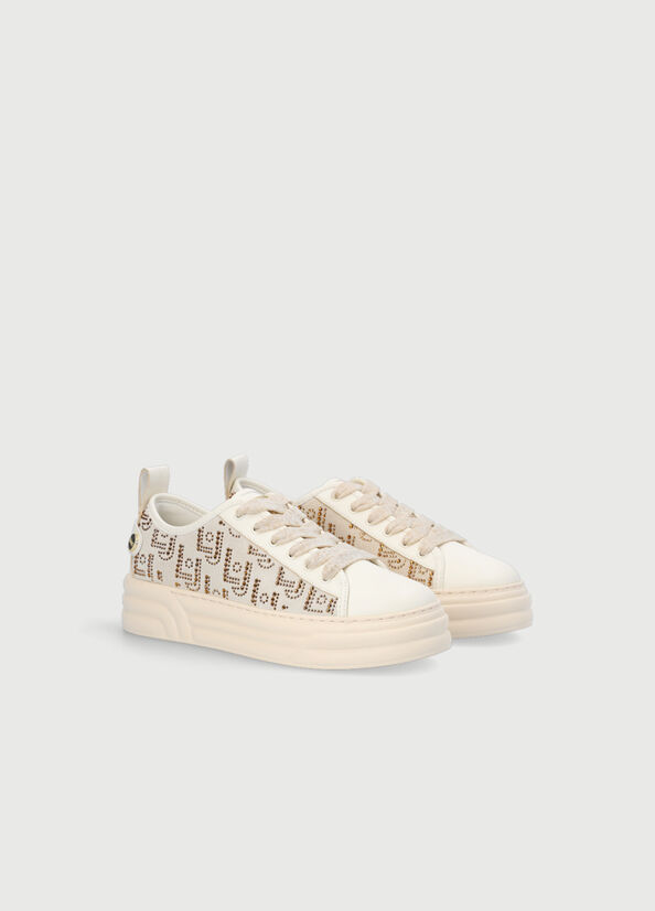 Liu Jo Platform With Gemstones Sneakers Dames Beige | XKB-350196