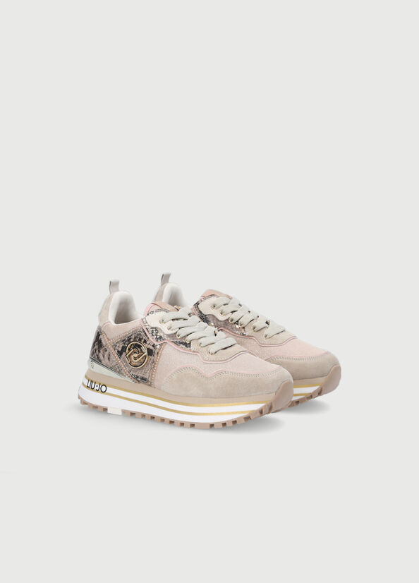 Liu Jo Platform With Python Print Sneakers Dames Beige | VDM-709281