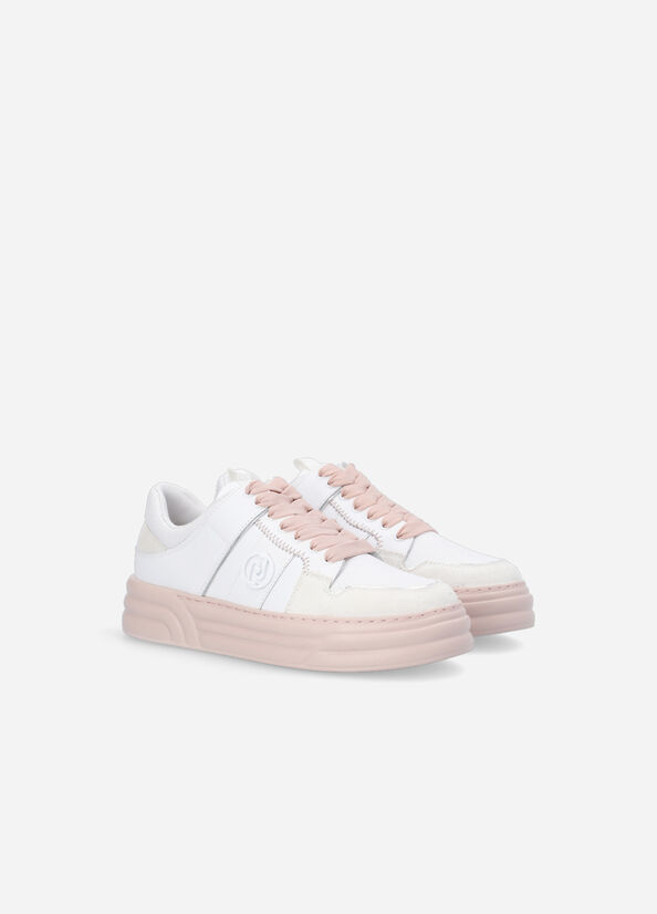 Liu Jo Platform With Two-Tone Sole Sneakers Dames Wit Roze | IJT-602314