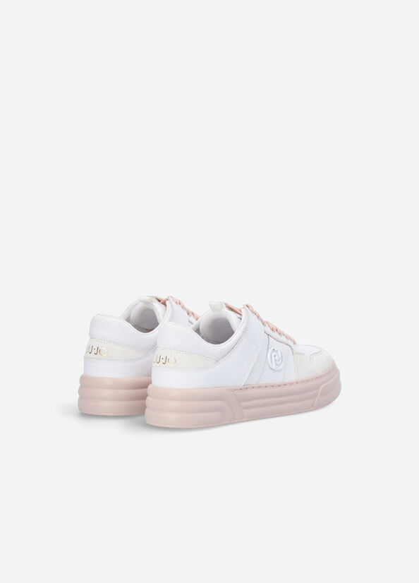 Liu Jo Platform With Two-Tone Sole Sneakers Dames Wit Roze | IJT-602314