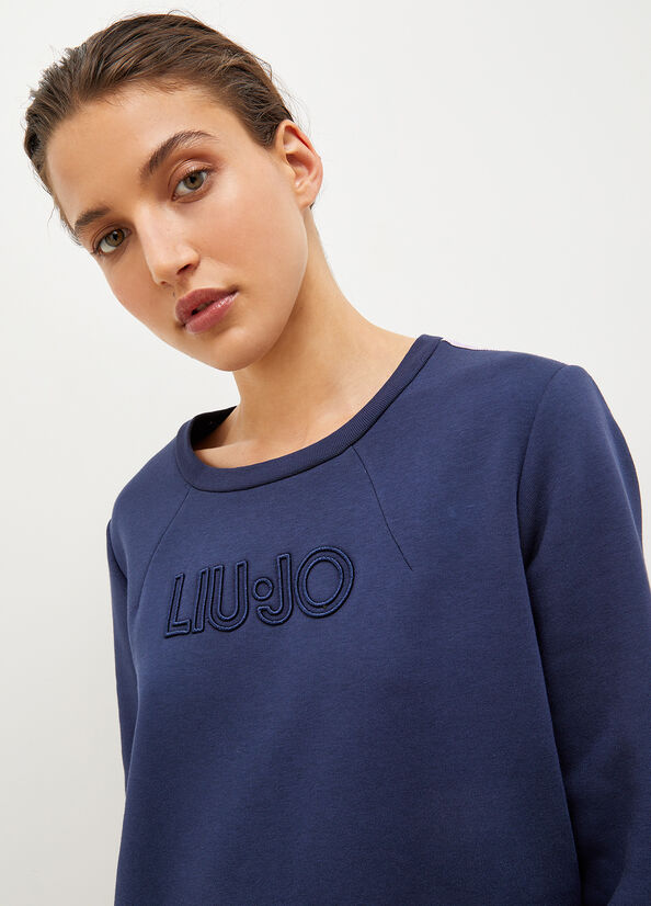 Liu Jo Plush With Logo Jurken Dames Blauw | QDW-185926