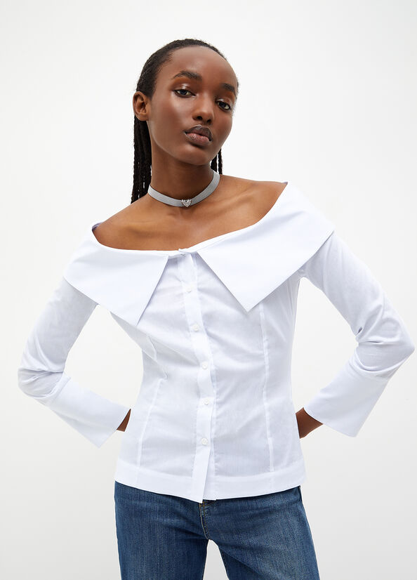 Liu Jo Poplin Blouse Overhemd Dames Wit | GUD-560813