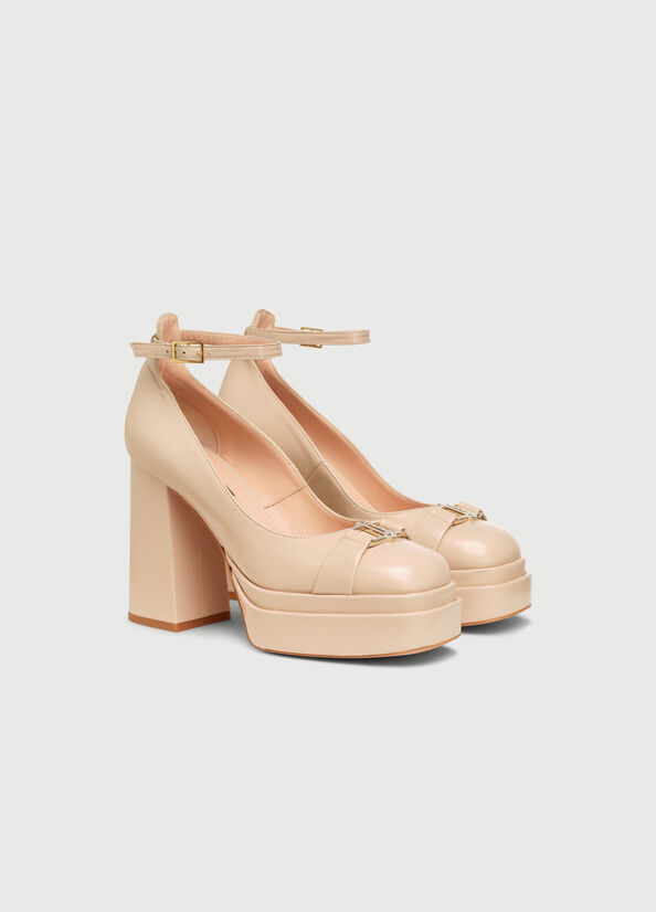 Liu Jo Pumps With Brede Hoge Hakken Dames Beige | ANV-236819