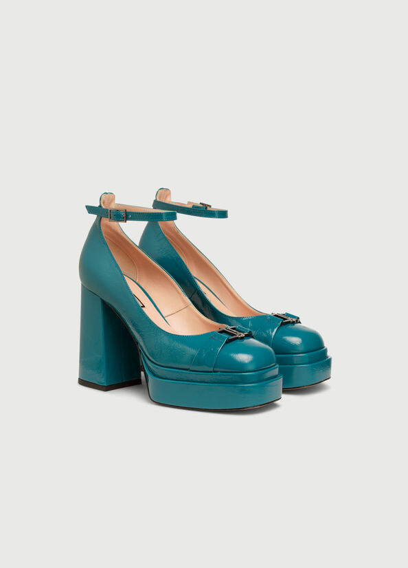 Liu Jo Pumps With Brede Hoge Hakken Dames Turquoise | KYS-987516