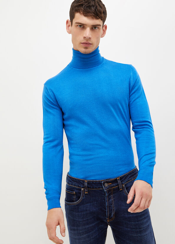 Liu Jo Pure Turtleneck Truien Heren Koningsblauw Blauw | AOL-069241