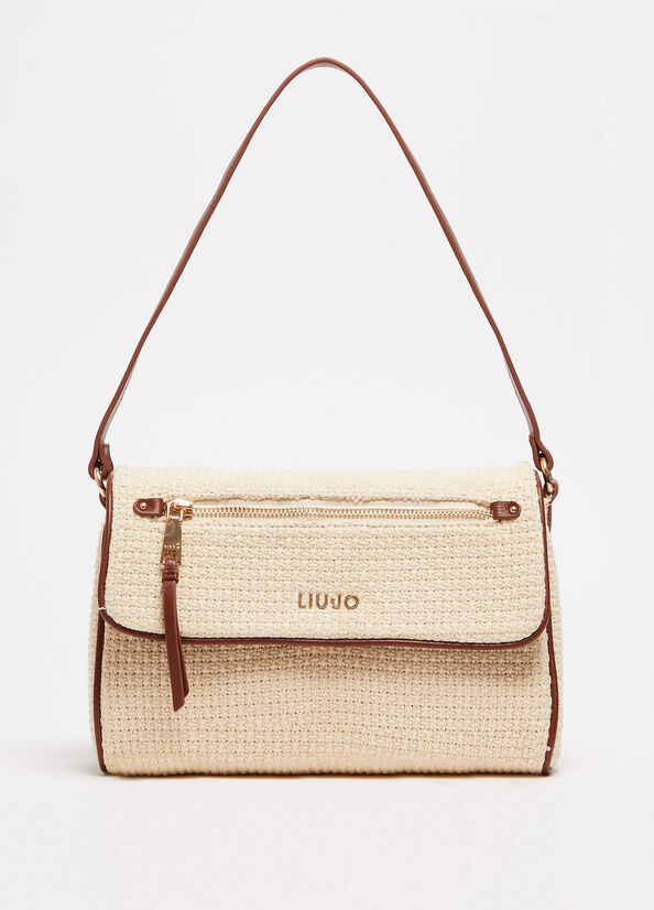 Liu Jo Raffia Handtas Dames Beige | FJL-423605