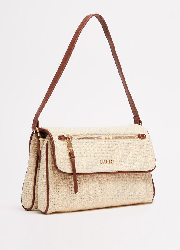 Liu Jo Raffia Handtas Dames Beige | FJL-423605