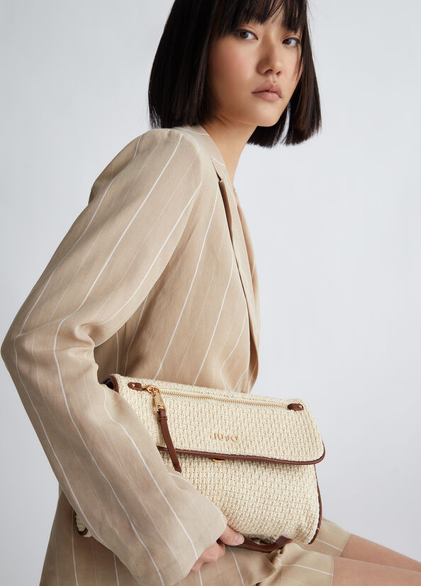 Liu Jo Raffia Handtas Dames Beige | FJL-423605