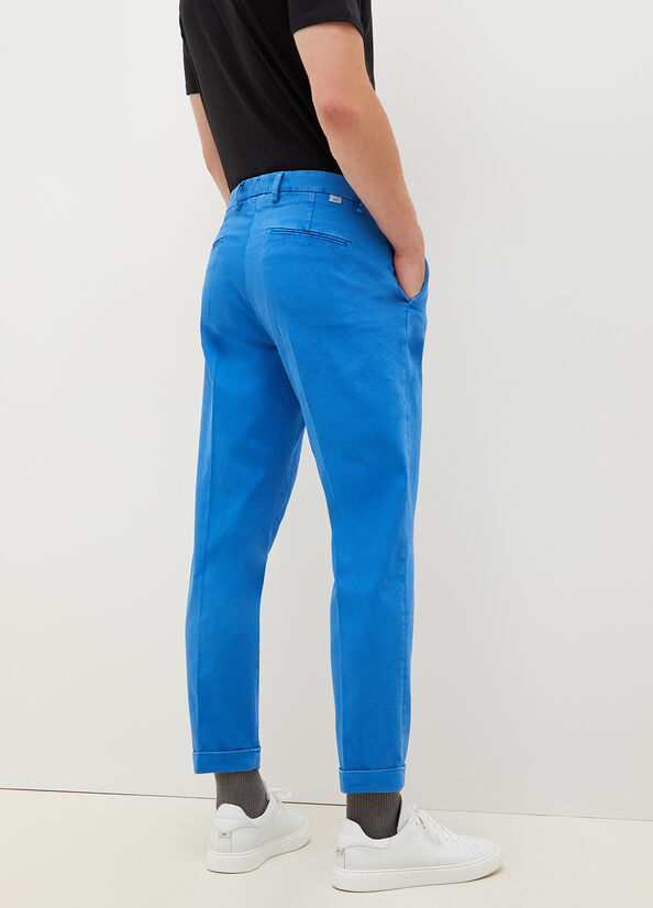 Liu Jo Regular Fit Chinos Broek Heren Koningsblauw Blauw | QSN-254063