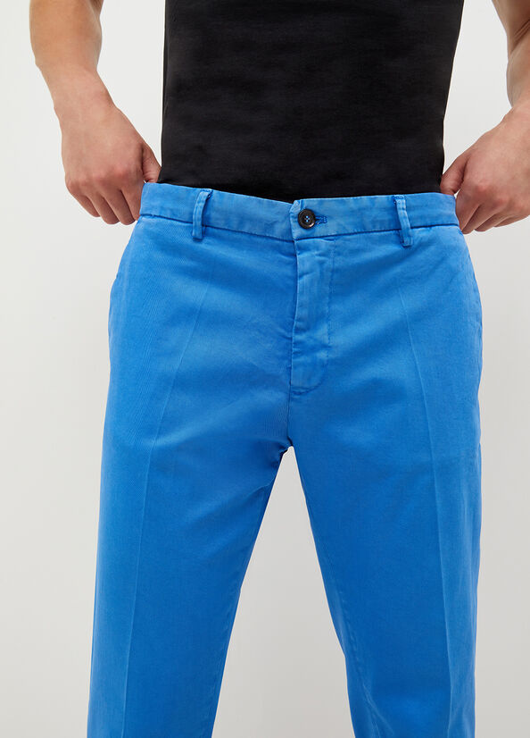 Liu Jo Regular Fit Chinos Broek Heren Koningsblauw Blauw | QSN-254063